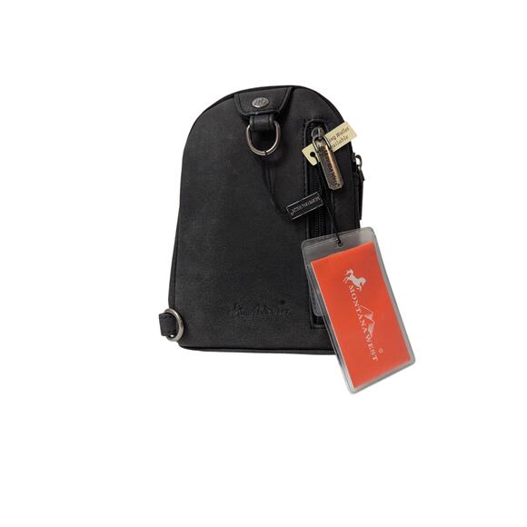 Montana West Concho Embroidered Collection Sling Bag- Color black - Picture 2 of 5
